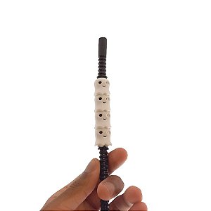 Canudo Decorativo Fantasminha s/ Braços Preto - 5 unidades - Rizzo