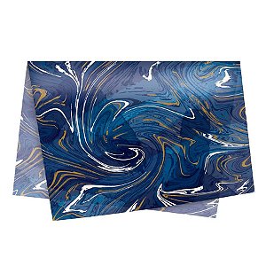Papel de Seda - 49x69cm - Marmorizado Azul - 10 unidades - Cromus - Rizzo