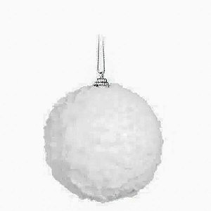 Bola de Árvore de Natal Nevada Branca - 8 cm - “Nevada Branca” - Cromus Natal - 6 unidades - Rizzo