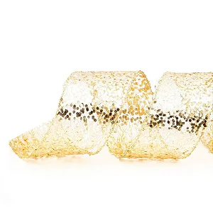 Fita Natalina Nude com Glitter - Cromus Natal - 1 unidade - Rizzo
