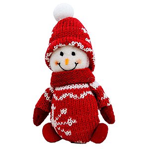 Enfeite para Pendurar Feltro - Boneco de Neve de Cachecol - Floco de Neve - Cromus Natal - 1 unidade - Rizzo