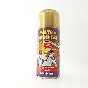 Tinta Spray para Cabelos 120 mL - Dourada - Tinta da Alegria - 1 unidade - Rizzo