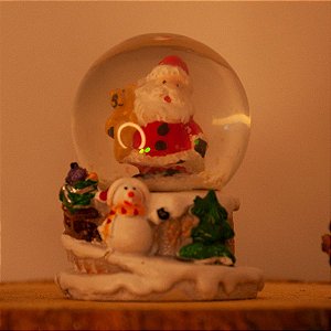 Enfeite de Natal - "Globo de Água Papai Noel com Urso" - 1 Unidade - Cromus Natal - Rizzo