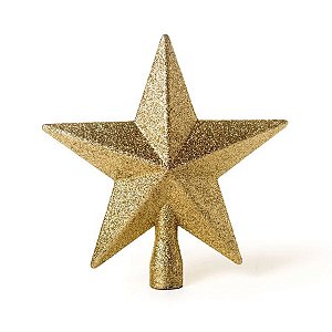 Enfeite de Árvore - " Estrela para Pendurar Dourada " - 1 Unidade - Cromus - Rizzo