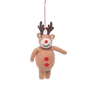 Enfeite para Pendurar - Boneco de Rena Delicado  - 1 unidade - Cromus Natal - Rizzo