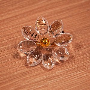 Porta Guardanapo - Flor De Cristal - Argola De Ouro - Ref.7061 - 1 unidade -  - Rizzo