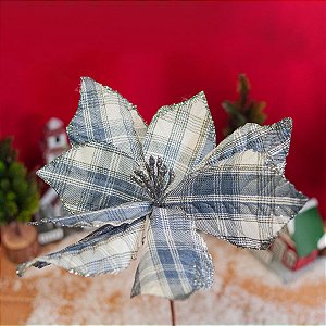 Poinsetia - Xadrez Azul - 54 x 14cm - Cod.FL1599 - 1 unidade -  - Rizzo
