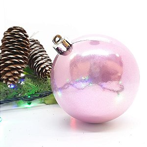 Bola de Natal Perolada Rosa Candy - 8 cm - 6 unidades - Cromus