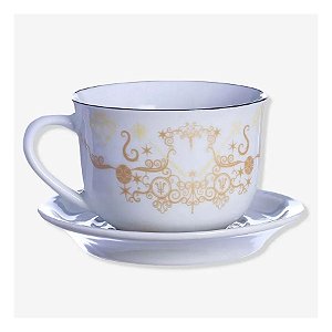 Xícara de Chá com Pires de Porcelana "You Have The Grim" Harry Potter - 350ml - 1 unidade - Zona Criativa - Rizzo