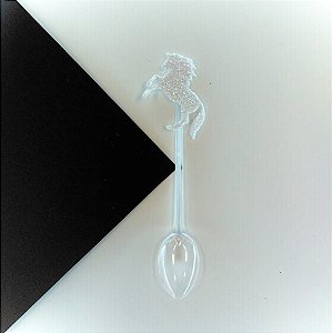Colher Decorativa - Unicórnio Prata - 10 unidades - Nelyzoca - Rizzo