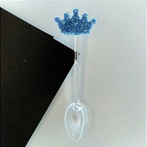 Colher Decorativa - Coroa Azul Claro - 10 unidades - Nelyzoca - Rizzo