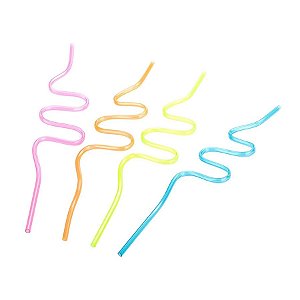 Canudo Espiiral Rigido Cores Diversas - HA005 - 4 unidades - Rizzo