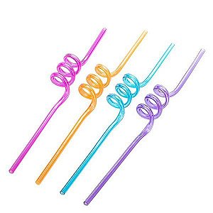 Canudo Espiral Rígido Cores Diversas - HA003 - 4 unidades - Rizzo