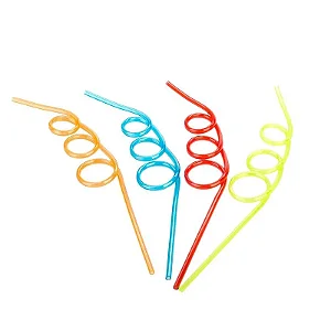 Canudo Espiral Rigido Cores Diversas - HA002 - 4 unidades - Rizzo