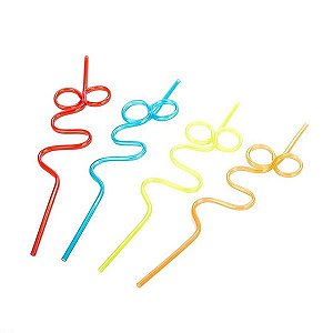 Canudo Espiiral Rigido Cores Diversas - HA001 - 4 unidades - Rizzo