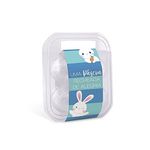 Caixa Maleta para 4 Ovos de Páscoa com Cinta Azul - 10 Unidades - Cromus Páscoa -