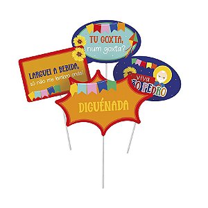 Plaquinhas Divertidas Viva São João - 8 Unidades - Cromus - Rizzo