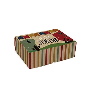 Cesta na Caixa Junina Kraft - 27x19,5x9cm - 1 Unidade - Cromus