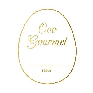 Adesivo "Ovo Gourmet" - Ref.2068 - Hot Stamping - Dourado - 50 unidades - Stickr