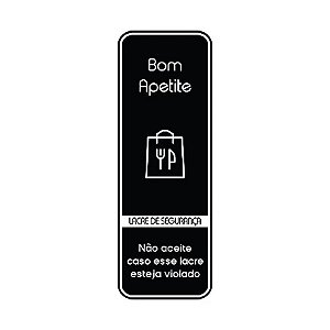 Adesivo "Bom Apetite" - Ref.2045 - Hot Stamping - Preto - 50 unidades - Stickr - Rizzo