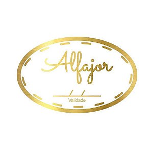 Adesivo "Alfajor com Validade" - Ref.2018 - Hot Stamping - Dourado - 100 unidades - Stickr - Rizzo
