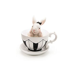 Resina de Páscoa Coelha de Fitinha em Xícara - Black Label - 1 unidade - Cromus -