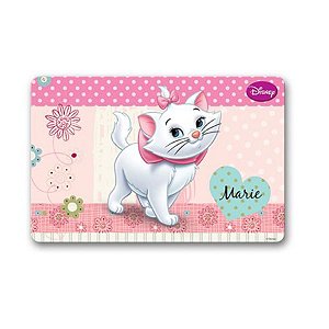 Jogo Americano Gata Marie Flores Rosa e Amarelo - 01 Unidade - Disney - Rizzo