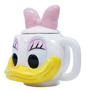 Caneca de Porcelana 3D com Tampa Margarida - 01 Unidade - Disney - Rizzo