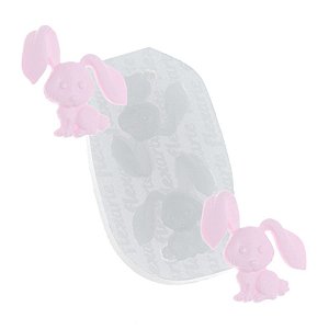 Molde de Silicone Páscoa para Fins Alimentícios Coelho Sentado - Ref 733 - 1 unidade - Flexarte - Rizzo
