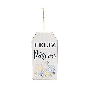 Enfeite para Pendurar TAG - Branco - 20cm - 01 unidade - Cromus Páscoa - Rizzo