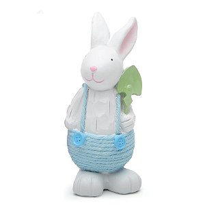 Coelhinho Decorativo Resina Jardineira Azul - Cromus - 01 un - Rizzo