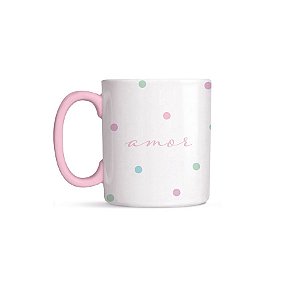 Caneca Color Dots Rosa Amor 300 mL - Cromus - 01 un - Rizzo