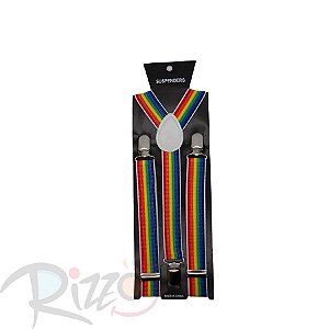 Adereço de Carnaval - Suspensório - Arco-Íris - Mod:428 - 01 unidade - Rizzo