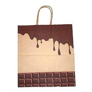 Sacola de Papel 23,5x13,5x25cm - Calda de Chocolate - Ref 5775 - 10 unidades - WMA - Rizzo