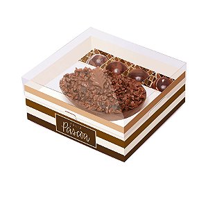 Caixa New Practice Meio Ovo com Docinhos 250g Tons de Chocolate - 06 Unidades - Cromus Páscoa