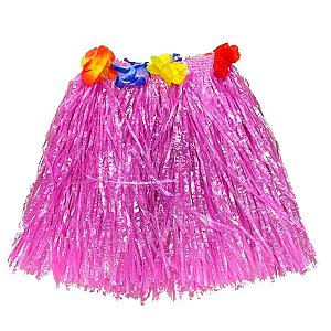 Saia Havaiana - Adereço de Carnaval  - Rosa - 30cm -  ref:NYR 6950 - 01 unidade - Rizzo