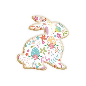 Etiqueta Adesiva Coelho Floral 6,5cm x 6cm - 50 unidades - Decora Festas Ltda - Rizzo