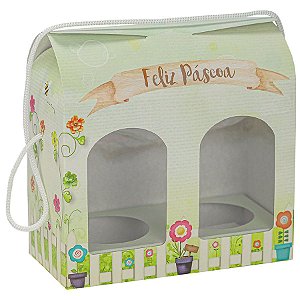 Caixa Lancheira Ovo 150g com 2 cavidades Bosque de Páscoa - 5 unidades - Decora Festas Ltda - Rizzo