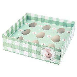 Caixa Degustação Ovo 30g com 9 cavidades Doce Afeto Pistache - 5 unidades - Decora Festas Ltda - Rizzo