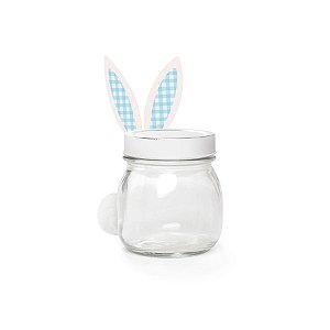 Vidro com Orelinha Azul Páscoa 8x6cm - 01 Unidades - Cromus -