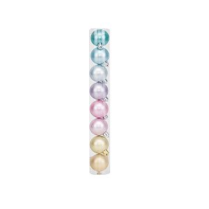 Bolas em Tubo Rainbow Mate 06cm - 08 unidades - Cromus Natal