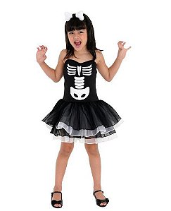 Fantasia Halloween Bruxa Esqueleto Kids G - 1 Unidade - Sula - Rizzo Festas