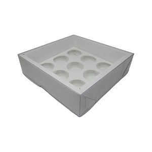 Caixa Base Brigadeiro - Branco - N2 (13cm x13cm x3,5cm) - 5 unidades - Assk -
