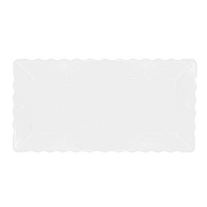 Bandeja Retangular Plástico Branco - 16x30cm - 1 Un - Rizzo
