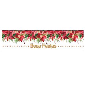 Cinta Panetone G - Boas Festas - 64x9cm - 3 unidades - Erika Melkot - Rizzo