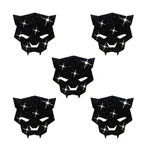 Aplique Decorativo Glitter Pantera Negra - 5 PÇs - 1 UN - Piffer - Rizzo