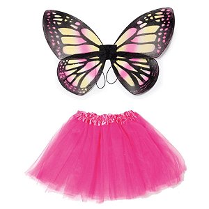 Saia Tute com Aza Borboleta Adulto Festa Carnaval 02pçs 01 Unidade Cromus