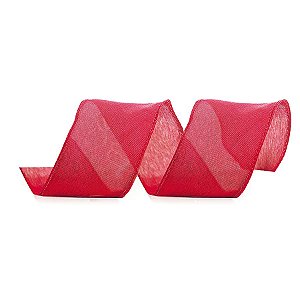 Fita Decorativa Natal Lisa VRM - Vermelho - 6,3x914cm - 1 UN - Cromus - Rizzo