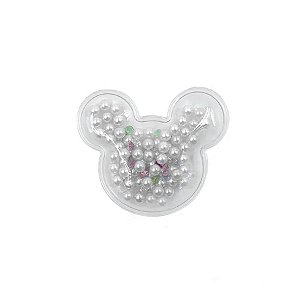 Aplique Urso Incolor Pérola Branco - 5cm - 2 Un - Artegift - Rizzo