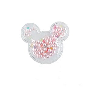Aplique Urso Incolor Pérola Rosa - 5cm - 2 Un - Artegift - Rizzo